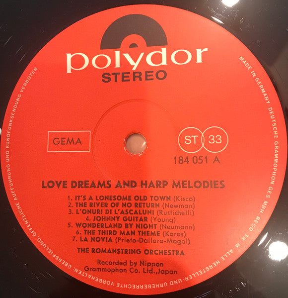 The Romanstring Orchestra : Love Dreams And Harp Melodies (LP)