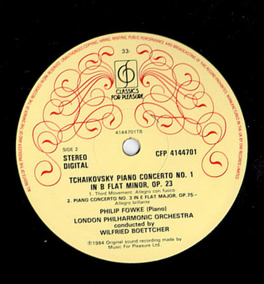 Pyotr Ilyich Tchaikovsky, Philip Fowke, London Philharmonic Orchestra, Wilfried Boettcher : Piano Concerto No.1/Piano Concerto No.3 (LP)