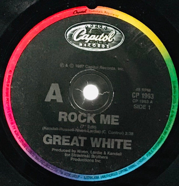 Great White : Rock Me (7", Single)
