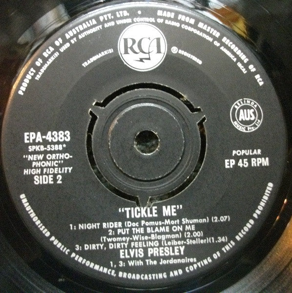 Elvis Presley : Tickle Me  (7", EP, RE)
