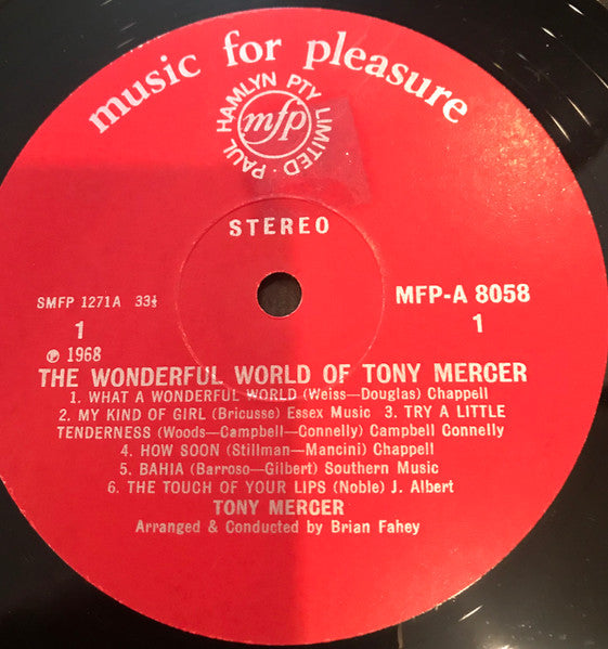 Tony Mercer : The Wonderful World Of Tony Mercer (LP, Album)