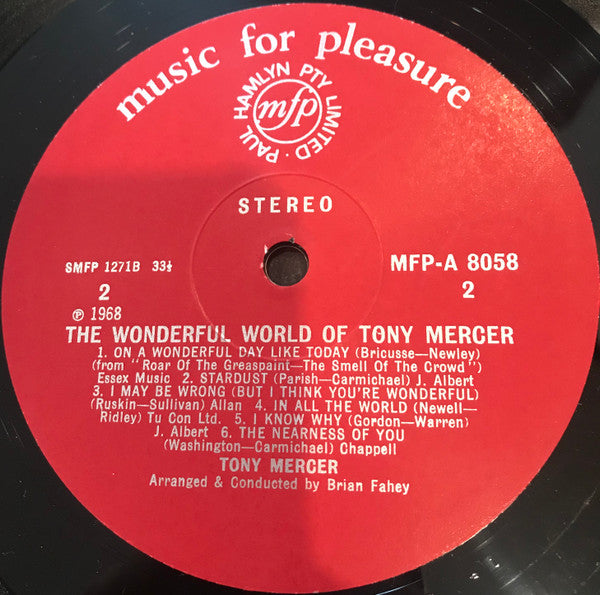 Tony Mercer : The Wonderful World Of Tony Mercer (LP, Album)