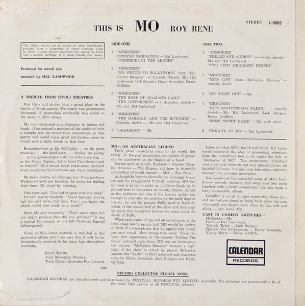 Roy Rene : This Is Mo (LP, Album, Comp, RE)