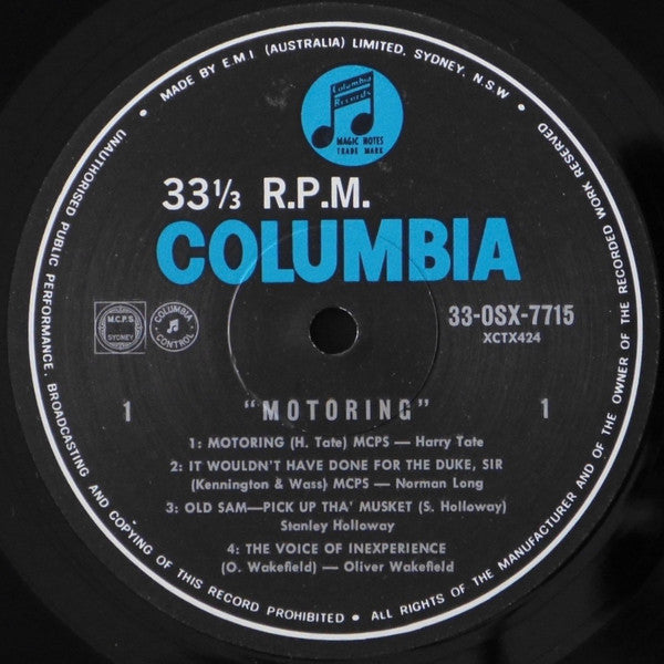 Various : Harry Tate's "Motoring" And Other Comedy Classics (LP, Comp, Mono)