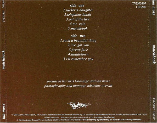 Ian Moss : Matchbook (CD, Album, Dis)