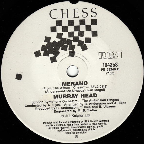 Murray Head : One Night In Bangkok (7", Single)