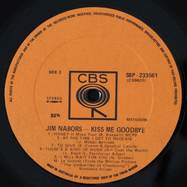 Jim Nabors : Kiss Me Goodbye (LP, Album)