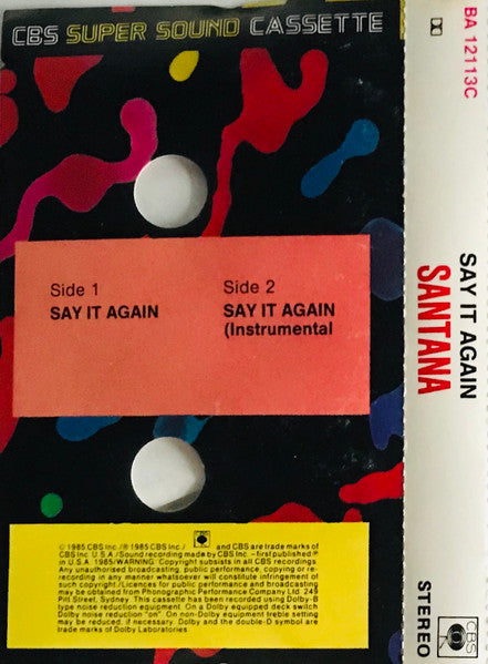 Santana : Say It Again (Cass, Maxi, Dol)
