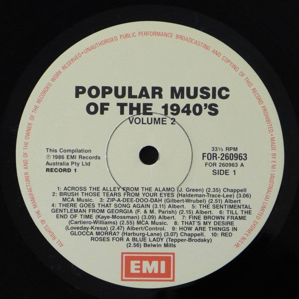 Various : Popular Music Of The 1940's Volume Two (5xLP, Comp + Box)
