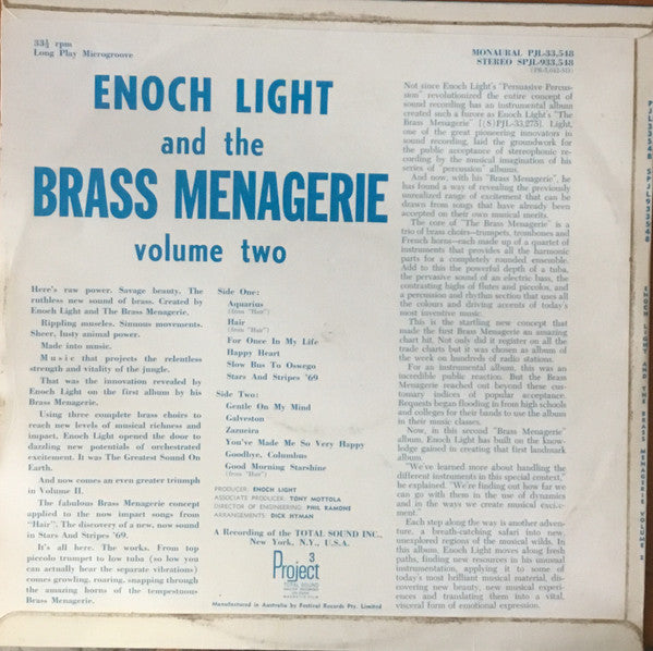 Enoch Light And The Brass Menagerie : Volume II (LP, Album)