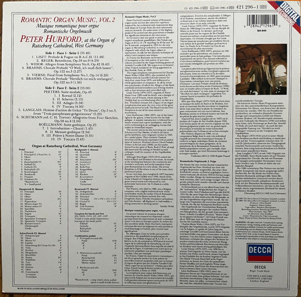 Peter Hurford : Romantic Organ Music Vol. 2 (LP, Album)
