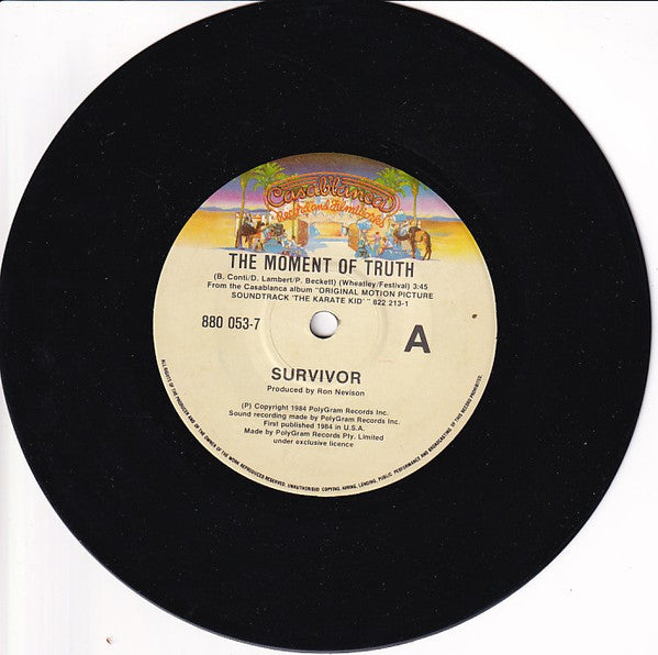 Survivor : The Moment Of Truth (7", Single)