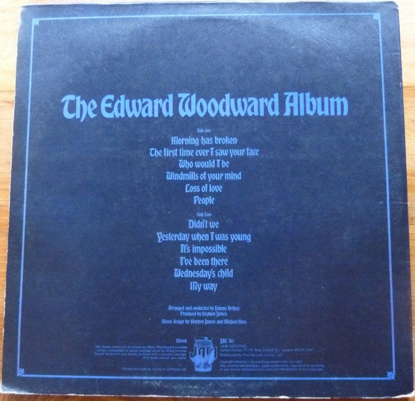 Edward Woodward : The Edward Woodward Album (LP, Album, Tex)