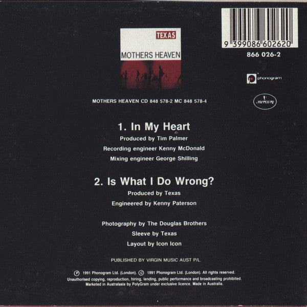 Texas : In My Heart (CD, Single)