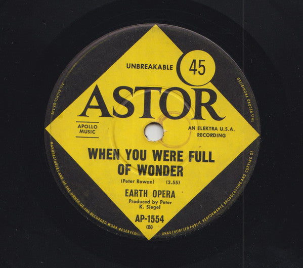 Earth Opera : American Eagle Tragedy (7", Single)