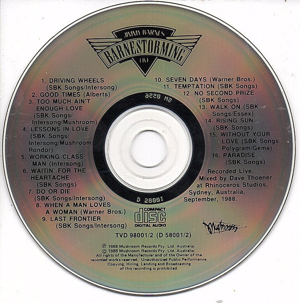 Jimmy Barnes : Barnestorming (CD, Album, SM )