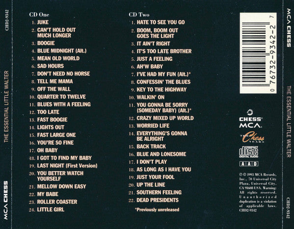 Little Walter : The Essential Little Walter (2xCD, Comp, RM)