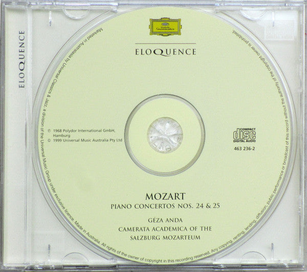 Mozart*, Géza Anda, Camerata Academica Of The Salzburg Mozarteum* : Piano Concertos Nos. 24 & 25 (CD, Comp)