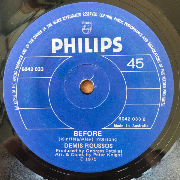 Demis Roussos : Happy To Be On An Island In The Sun (7", Single, RP)