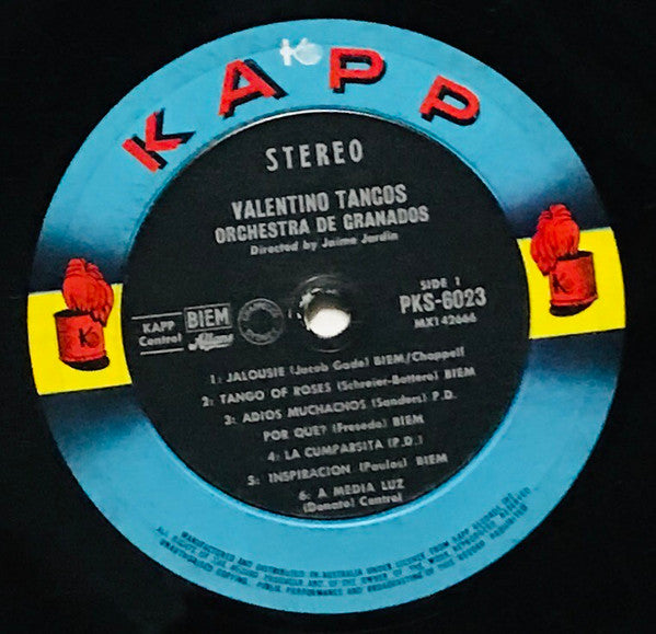 Orchestra De Granados : Valentino Tangos (LP, Album)