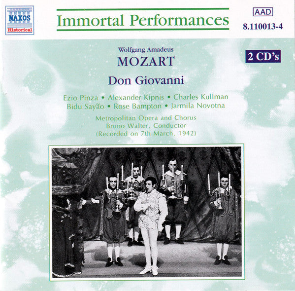 Wolfgang Amadeus Mozart - Ezio Pinza, Rose Bampton, Jarmila Novotná, Alexander Kipnis, Charles Kullman, Bidú Sayão, Norman Cordon, Metropolitan Opera* And Chorus*, Bruno Walter : Don Giovanni (2xCD, Album, Mono, RE, RM)