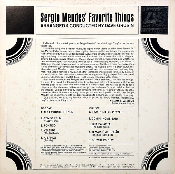Sergio Mendes* : Sergio Mendes' Favorite Things (LP, Album)