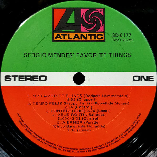Sergio Mendes* : Sergio Mendes' Favorite Things (LP, Album)