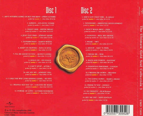 Various : The Ultimate Gold Seal Collection 3: R&B's Greatest Hits 1986 - 1996 (2xCD, Comp)