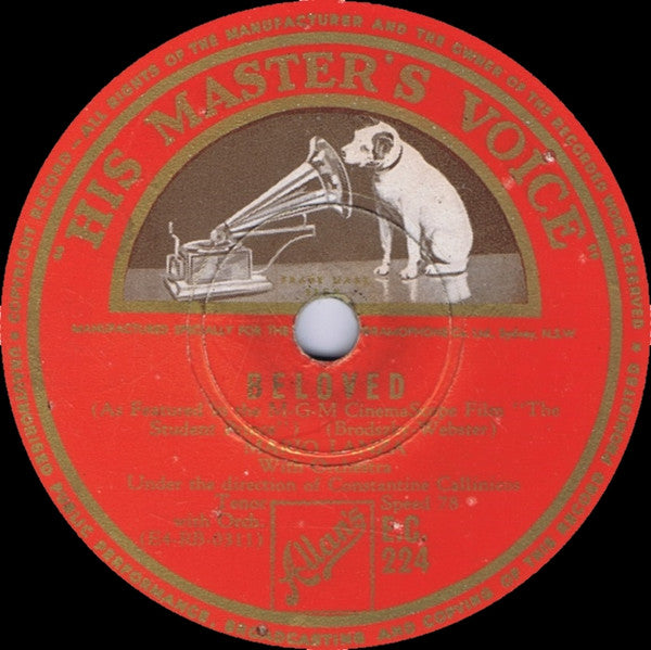 Mario Lanza : I'll Walk With God / Beloved (Shellac, 10")