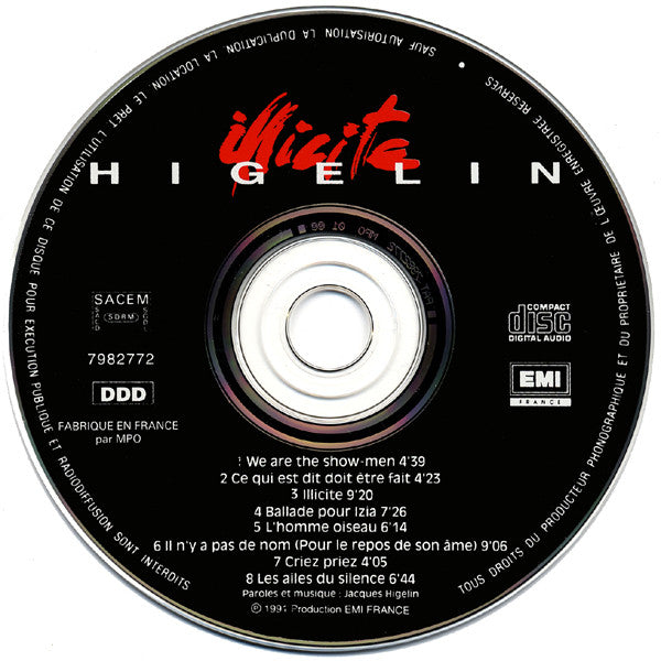 Jacques Higelin : Illicite (CD, Album)