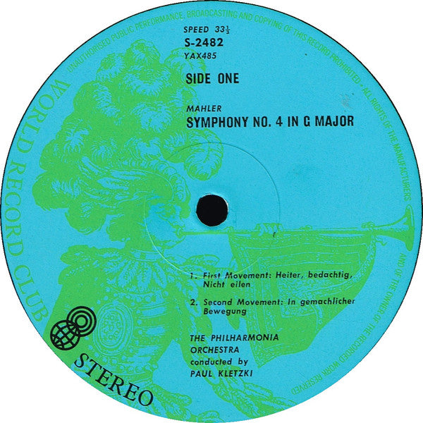 Gustav Mahler / The Philharmonia Orchestra* Conducted By Paul Kletzki With Emmy Loose : Symphony No. 4 In G Major (LP, Album, Club, RE)