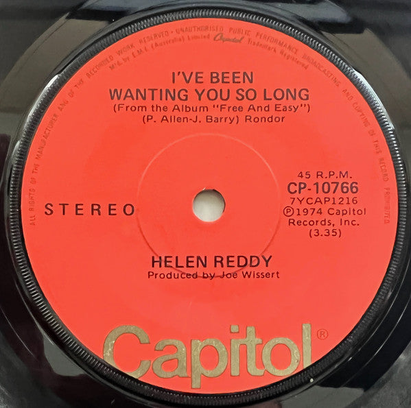 Helen Reddy : Free And Easy (7")