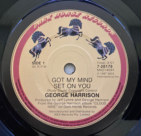 George Harrison : Got My Mind Set On You (7", Single)