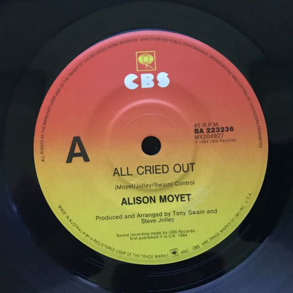 Alison Moyet : All Cried Out (7", Single)