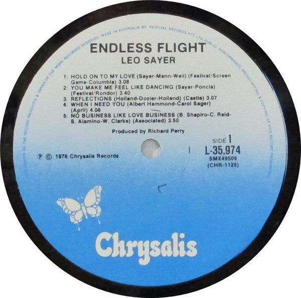 Leo Sayer : Endless Flight (LP, Album, Blu)