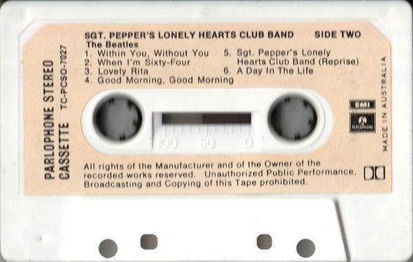 The Beatles : Sgt. Pepper's Lonely Hearts Club Band (Cass, Album, RE, Dol)