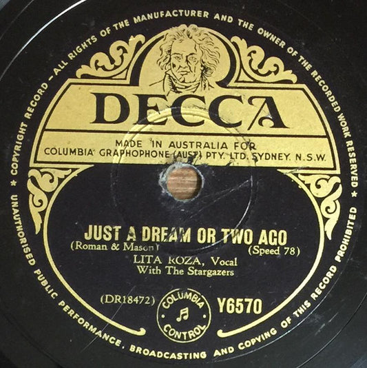 Lita Roza With The Stargazers / Lita Roza : Just A Dream Or Two Ago / Changing Partners (Shellac, 10")