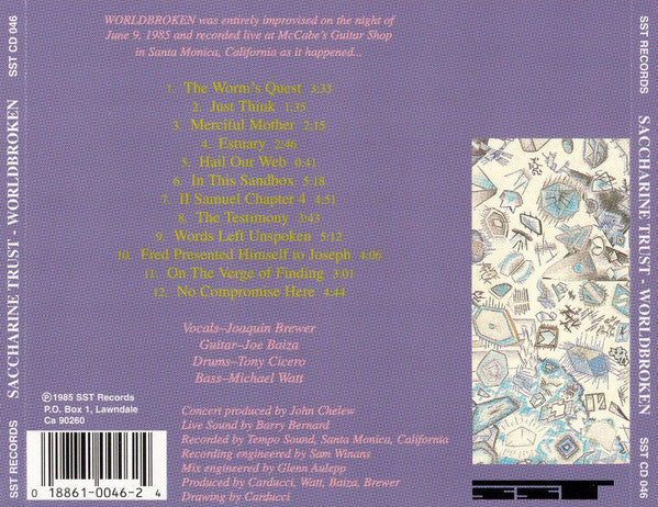Saccharine Trust : Worldbroken (CD, Album, RE)