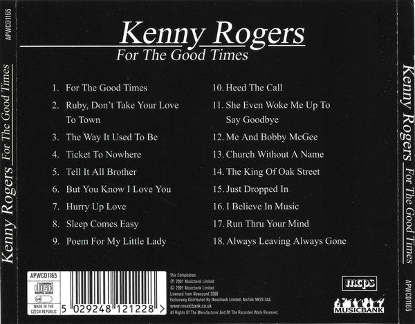 Kenny Rogers : For The Good Times (CD, Comp)