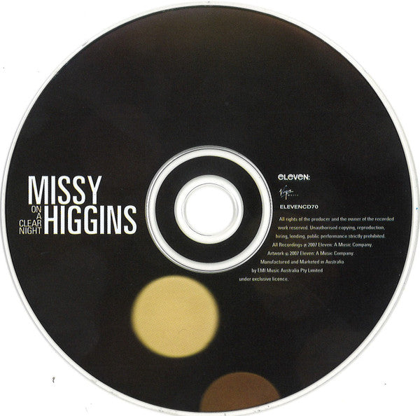 Missy Higgins : On A Clear Night (CD, Album, Dig)