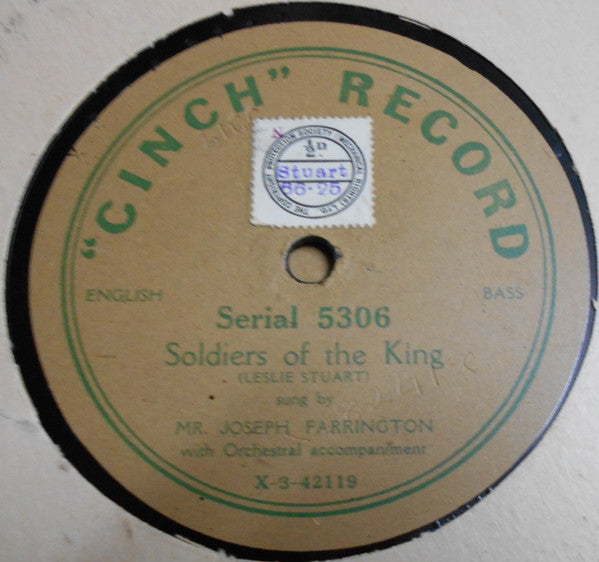 Joseph Farrington : Private Tommy Atkins / Soldiers Of The King (Shellac, 10")