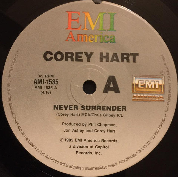 Corey Hart : Never Surrender (7", Single)