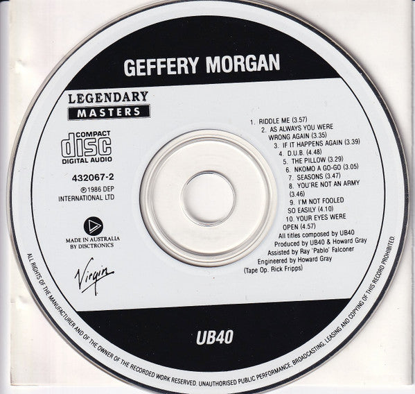 UB40 : Geffery Morgan ... (CD, Album)