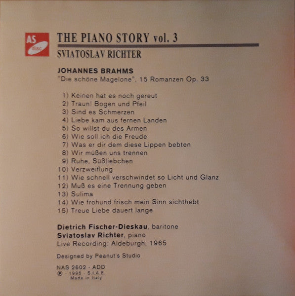 Sviatoslav Richter, Johannes Brahms : The Piano Story vol. 3 (CD)