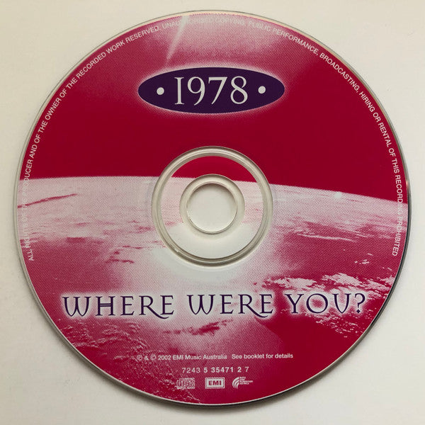 Various : Where Were You? 1978 (CD, Album, Comp)