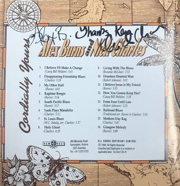 Alex Burns (2) & Nick Charles (3) : Cordially Yours (CD, Album)