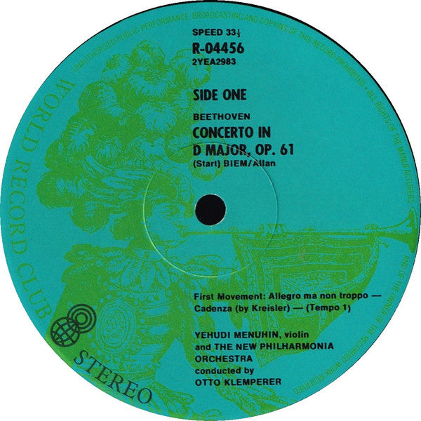 Beethoven* : Violin Concerto In D, Opus 61 (LP, Album, Club)