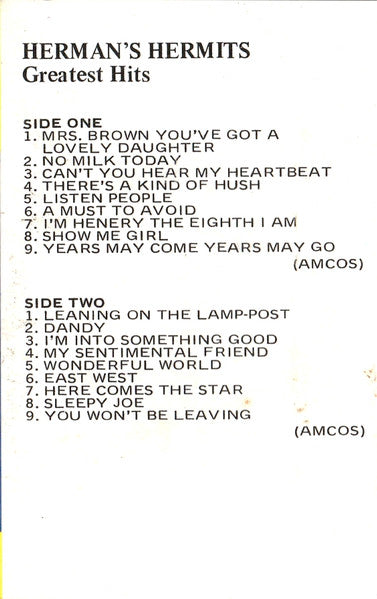 Herman's Hermits : Greatest Hits (Cass, Comp)