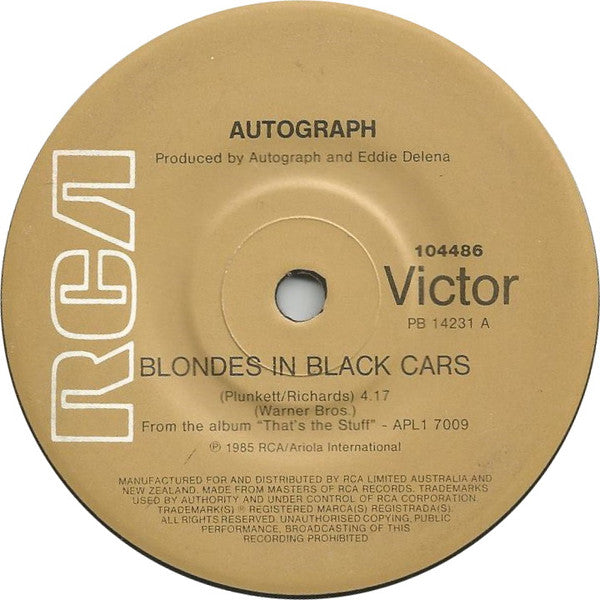 Autograph (2) : Blondes In Black Cars (7")