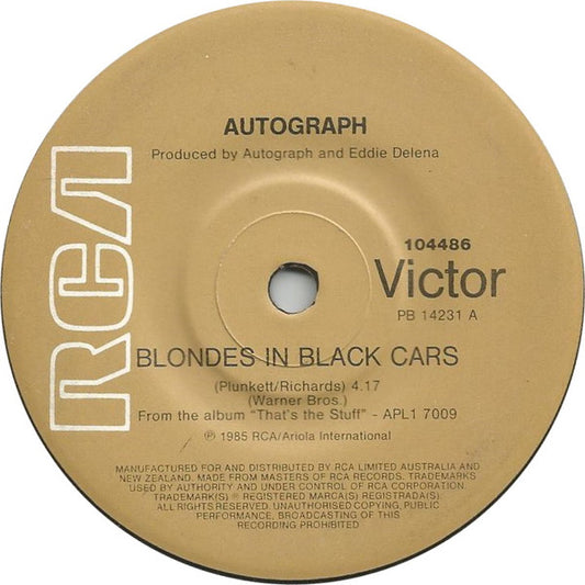 Autograph (2) : Blondes In Black Cars (7")